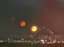 Tre… hëna ndriçuan qiellin e Moskës, fenomeni i rrallë i parahënës